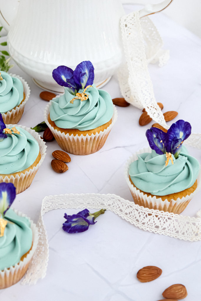 Jasmine and Butterfly-Pea Cupcakes