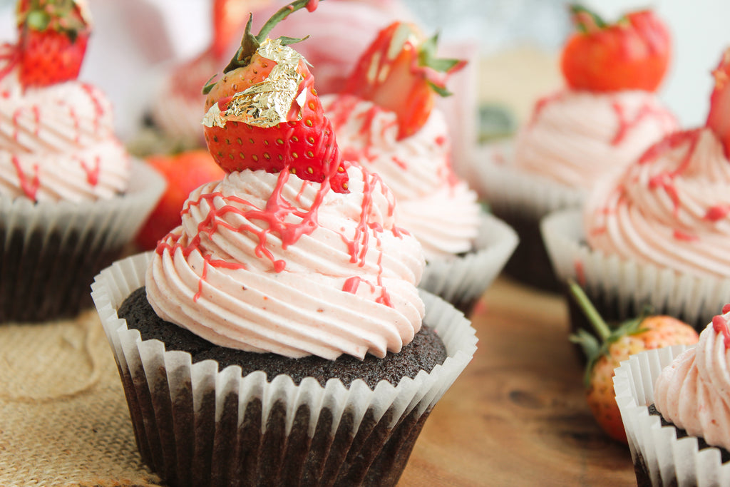 Strawberry Valrhona Cupcakes