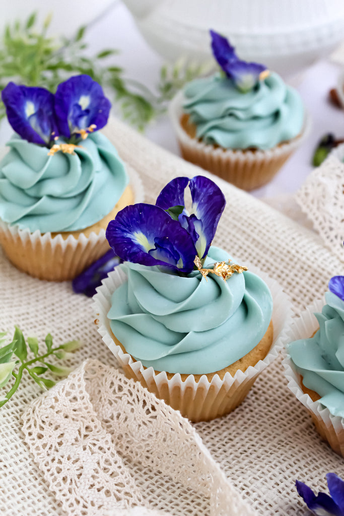 Jasmine and Butterfly-Pea Cupcakes