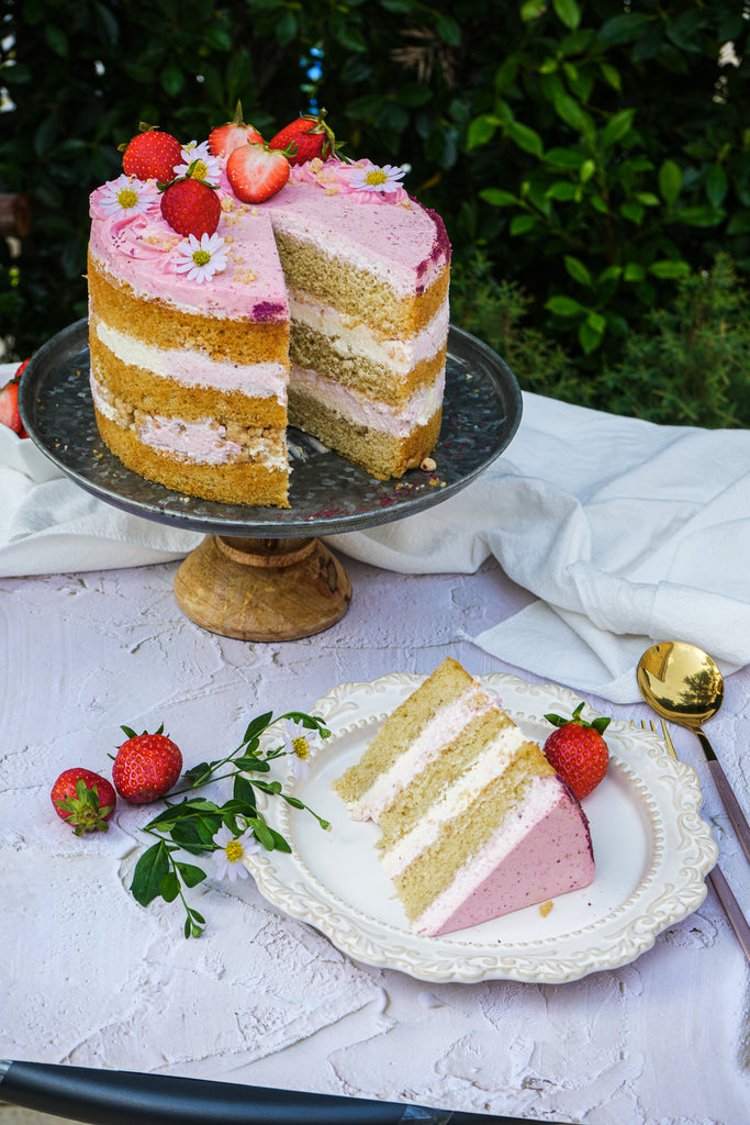 Strawberry Mousse Lemon Cake
