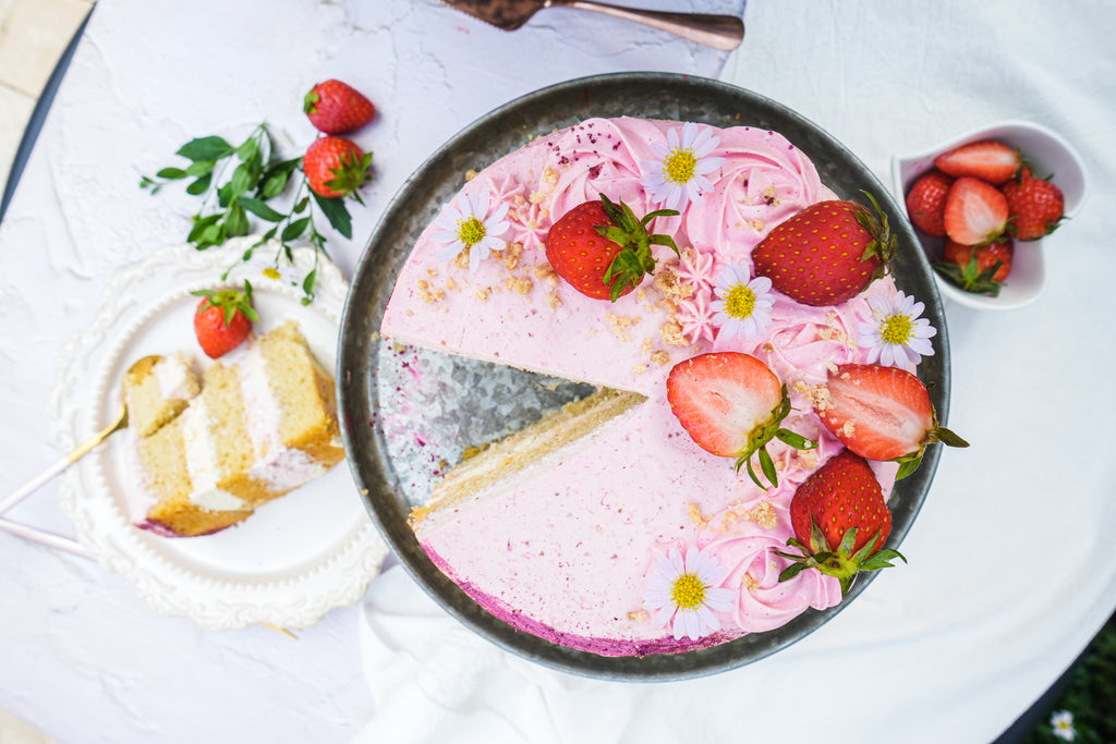 Strawberry Mousse Lemon Cake