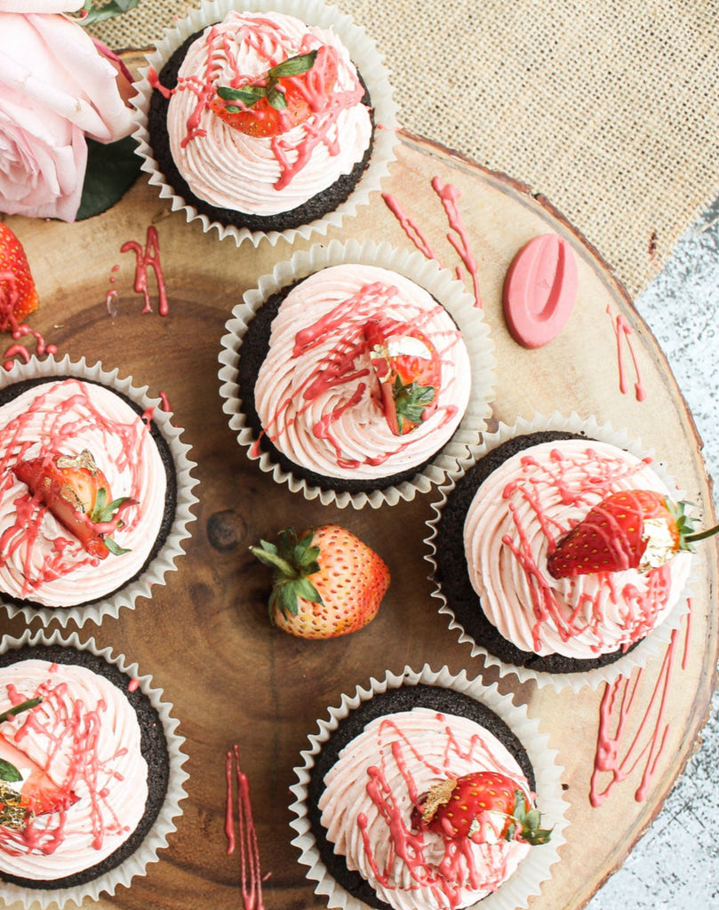 Strawberry Valrhona Cupcakes
